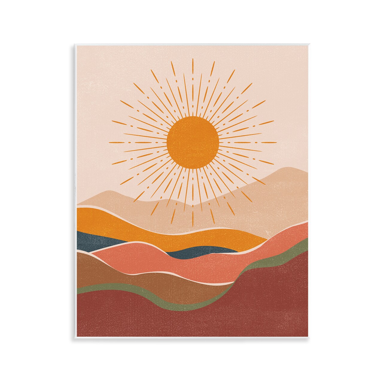 Stupell Industries Earthtone Desert Sun Wall Plaque Art Design by Nataly White